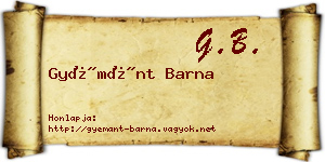 Gyémánt Barna névjegykártya